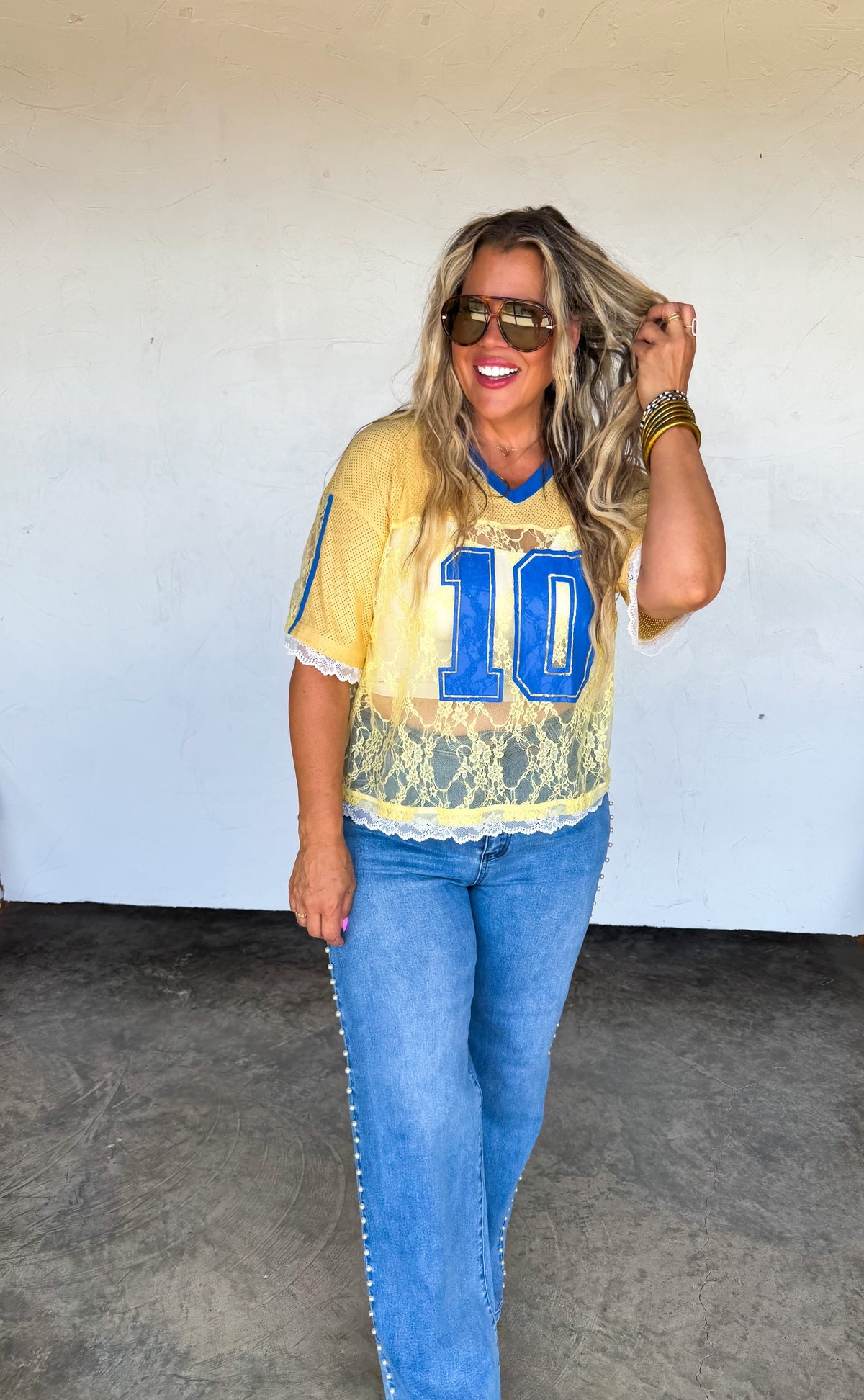 BLEACHER BABE LACE JERSEY