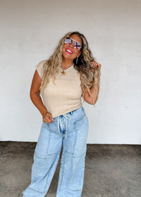 HARLEY CAP SLEEVE BASIC TOP