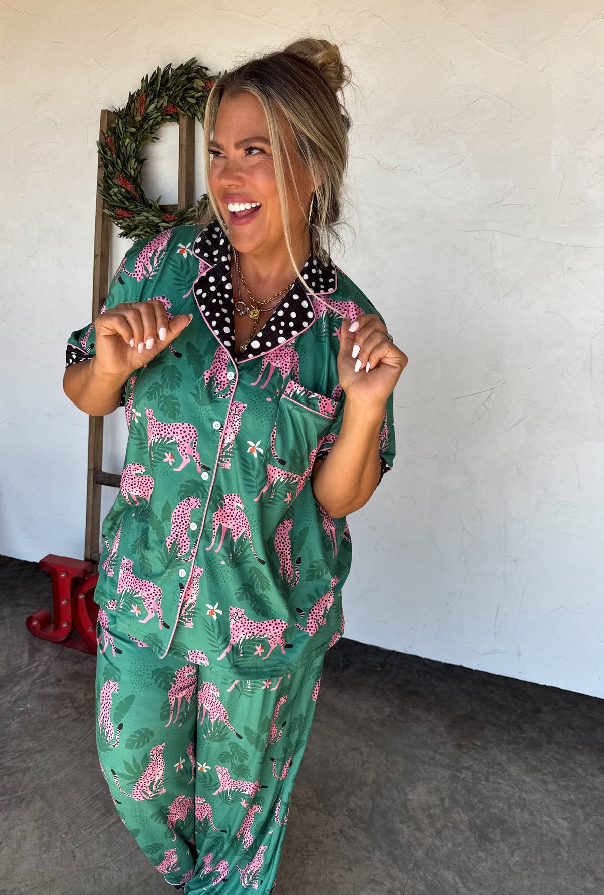 PINK LEOPARD LUXE PJ SET