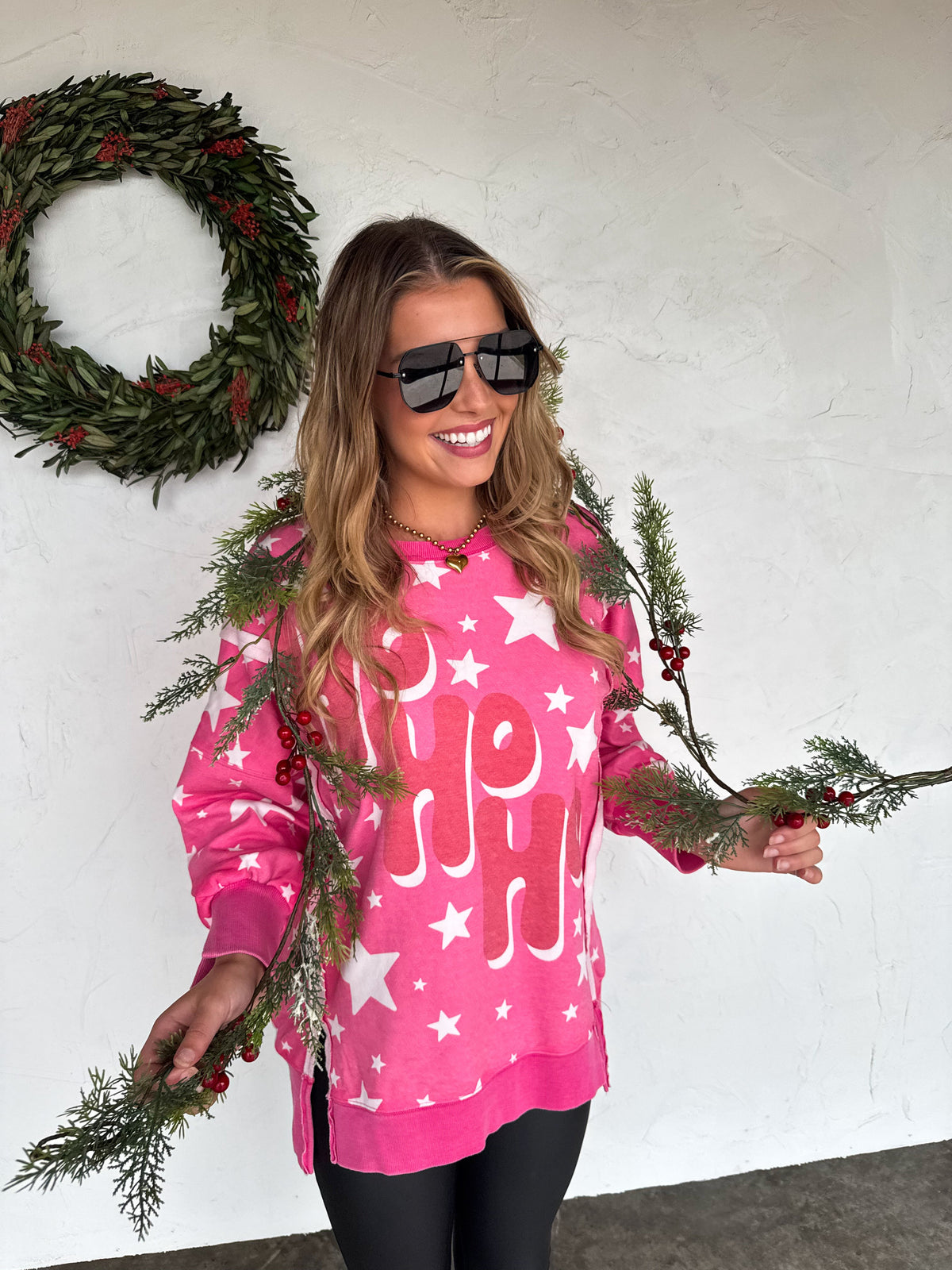 MERRY & HO HO HO CLASSIC CREW PULLOVER