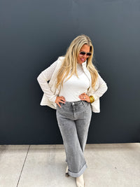 GREY CLOVER FRONT POCKET JEANS