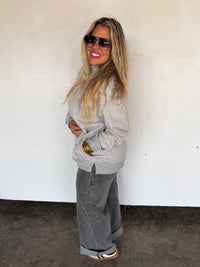 SPRING MOCK NECK POCKET PULLOVER