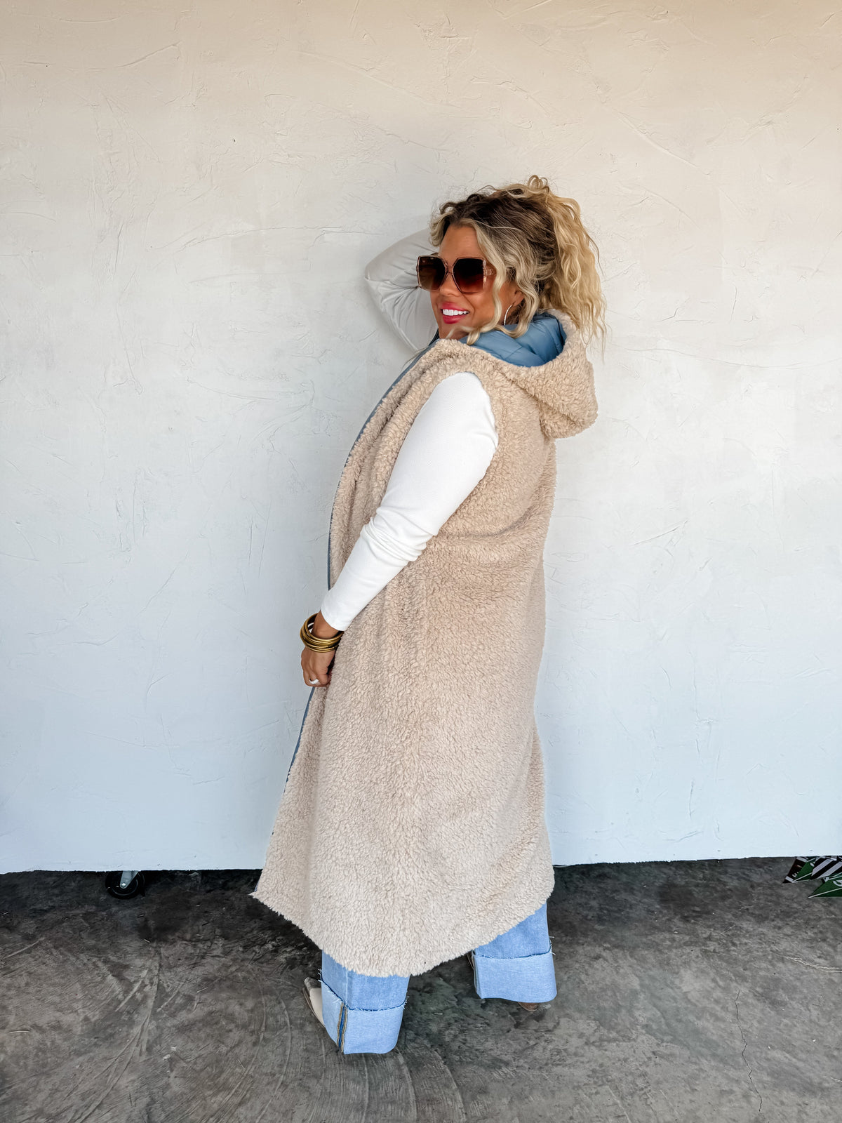 REVERSIBLE SHERPA PUFFER VEST