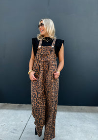 CHEETAH KARLI BOHO OVERALLS