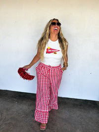 DIXIE GINGHAM RUFFLE PANTS