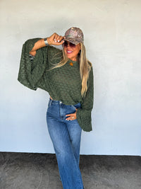 FALL COLORS FREE SPIRIT BELL SLEEVE TOP