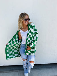 BEVERLY CHECKERED CARDIGAN