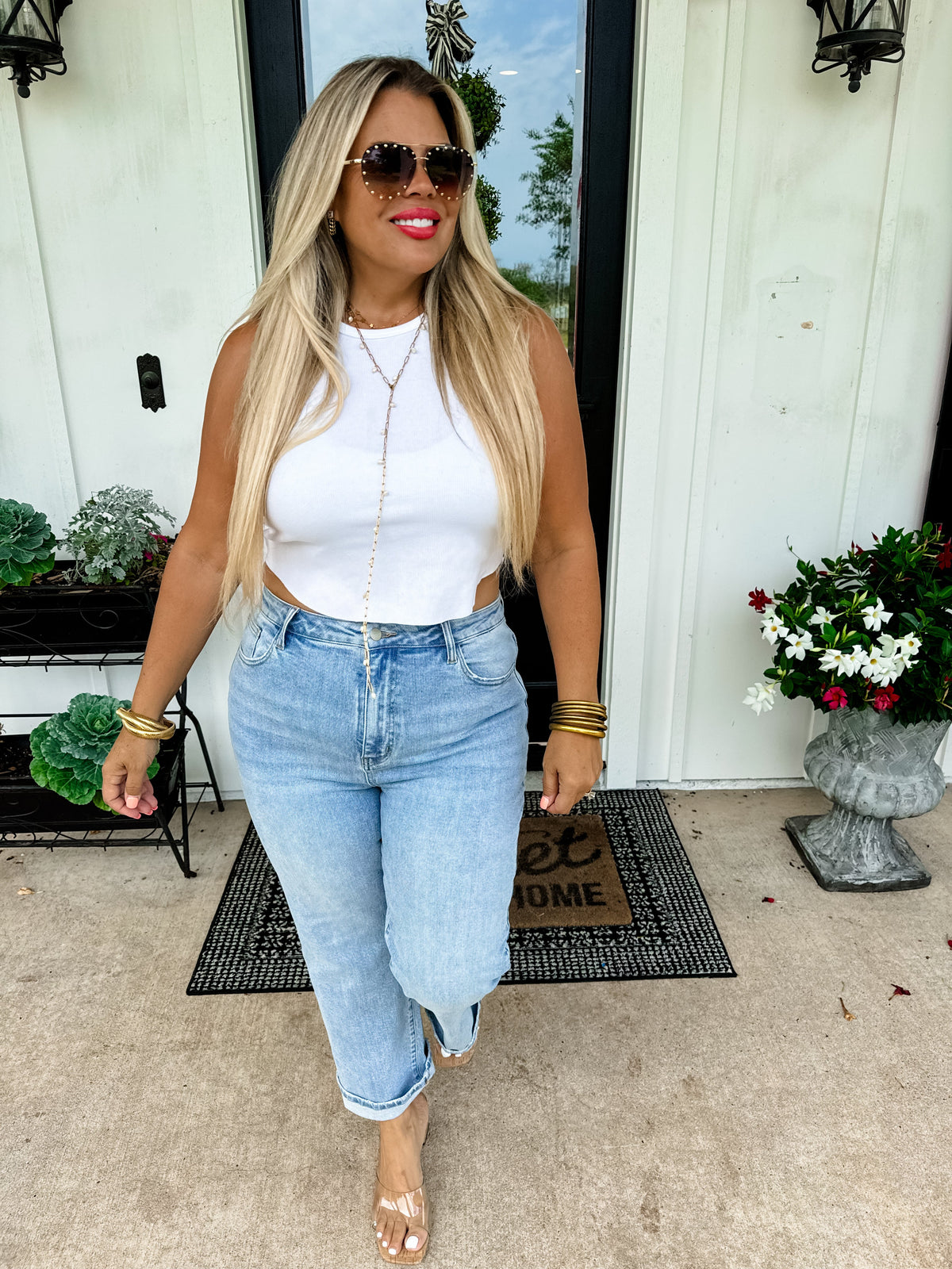 ALEXIE STRAIGHT LEG CROPPED JEANS