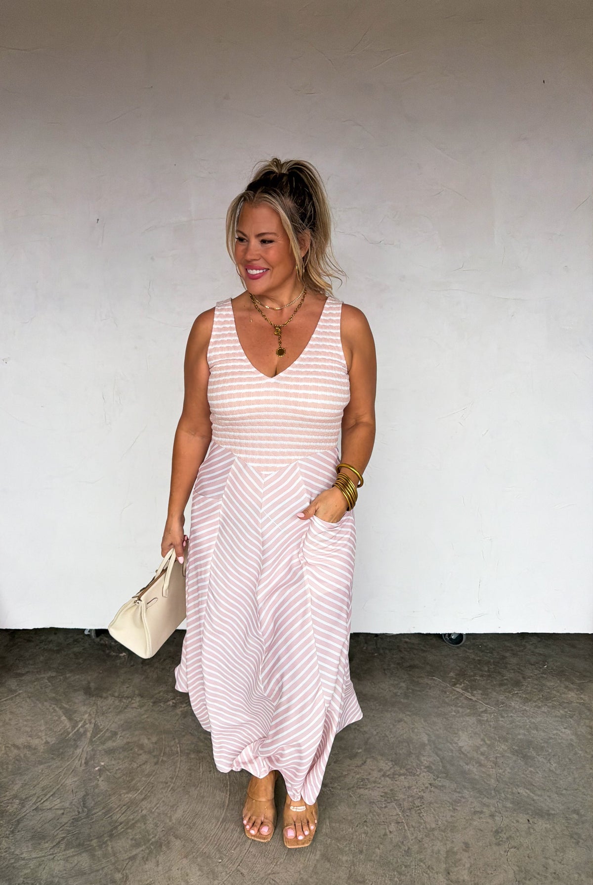 SPRING LUCIANA STRIPE DRESS