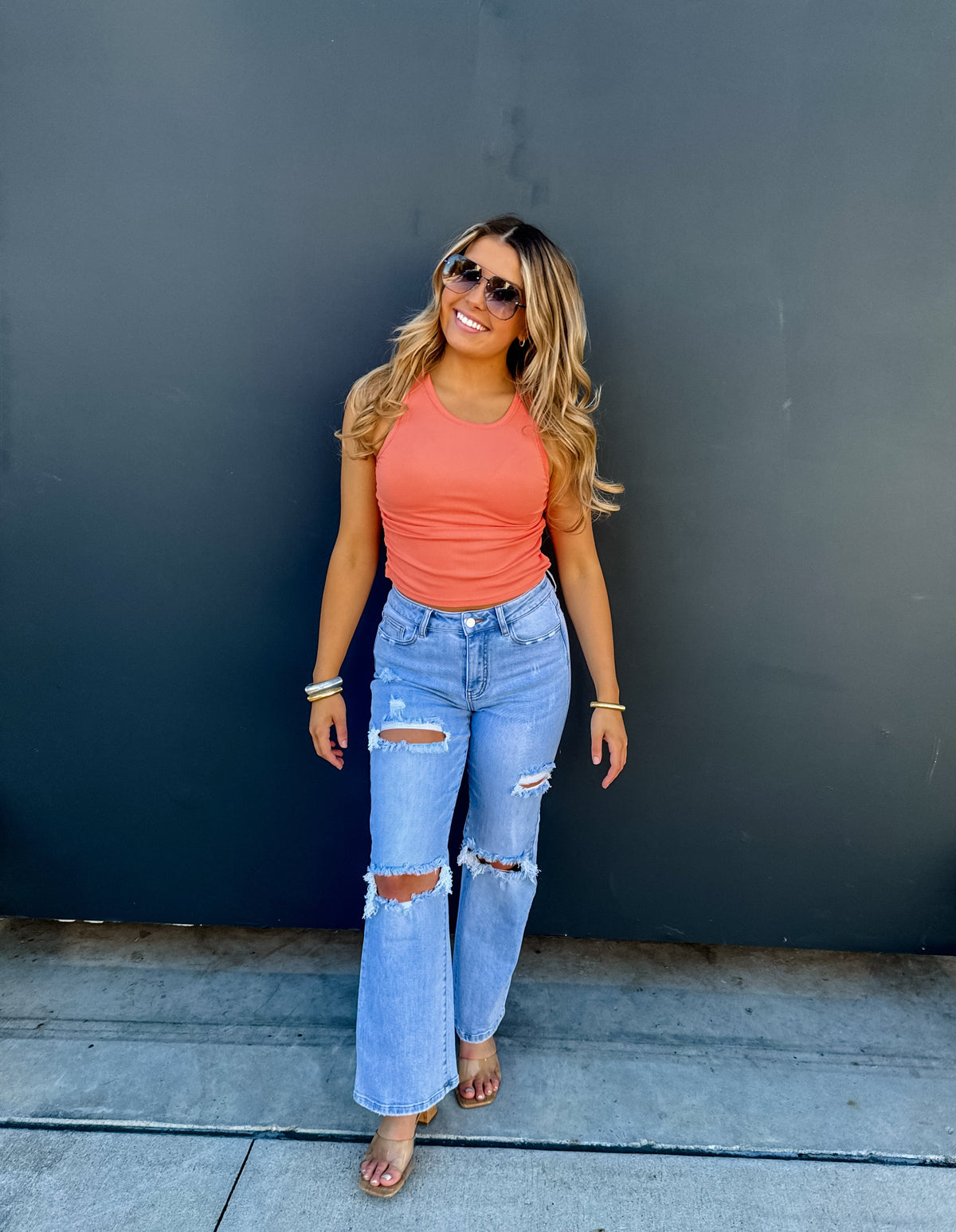 ASHLAND STRAIGHT LEG DISTRESSED JEANS