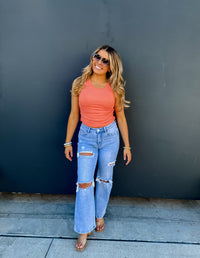 ASHLAND STRAIGHT LEG DISTRESSED JEANS