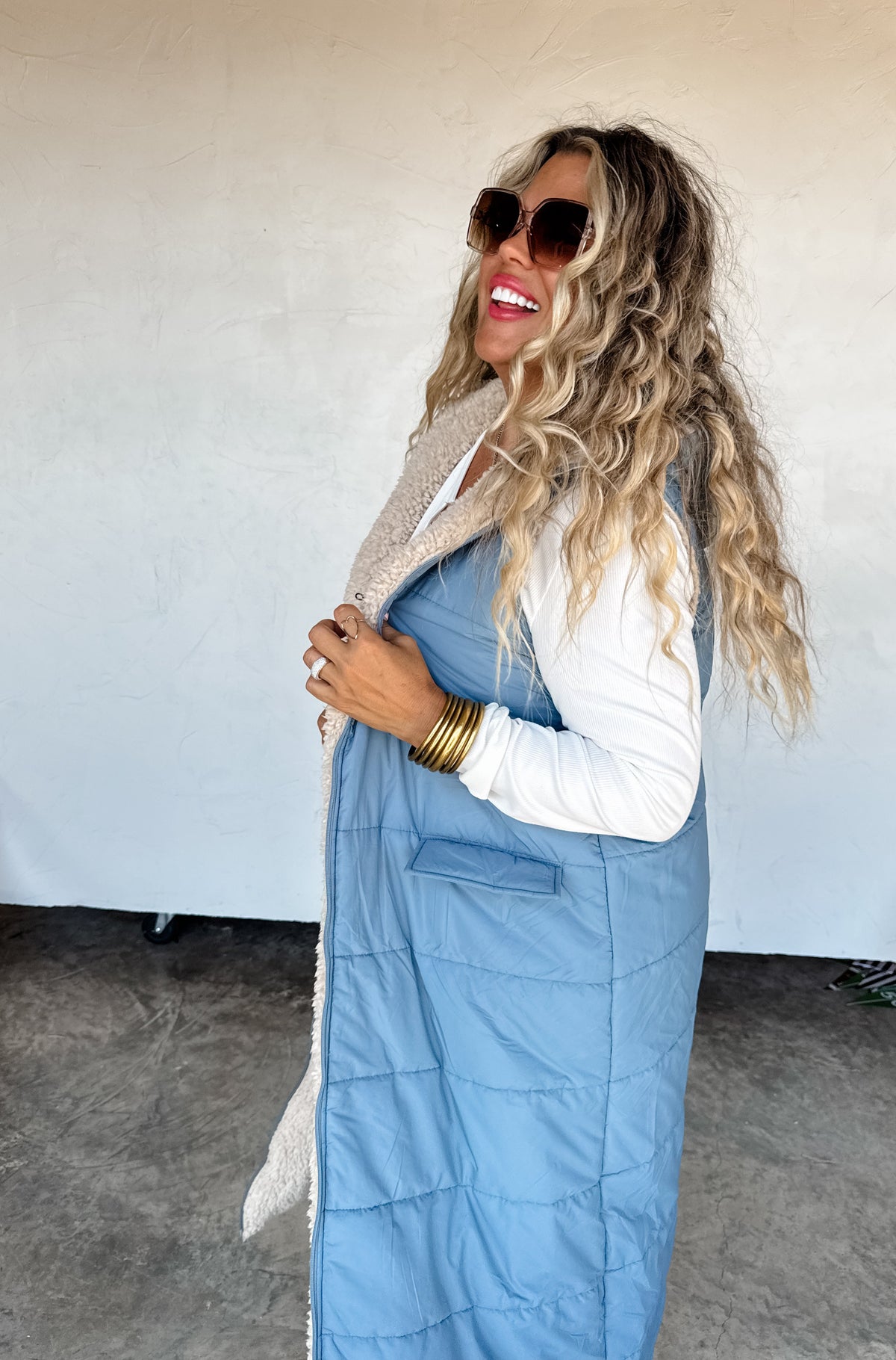 REVERSIBLE SHERPA PUFFER VEST