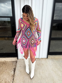 BOHO CROCHET KNIT TOP