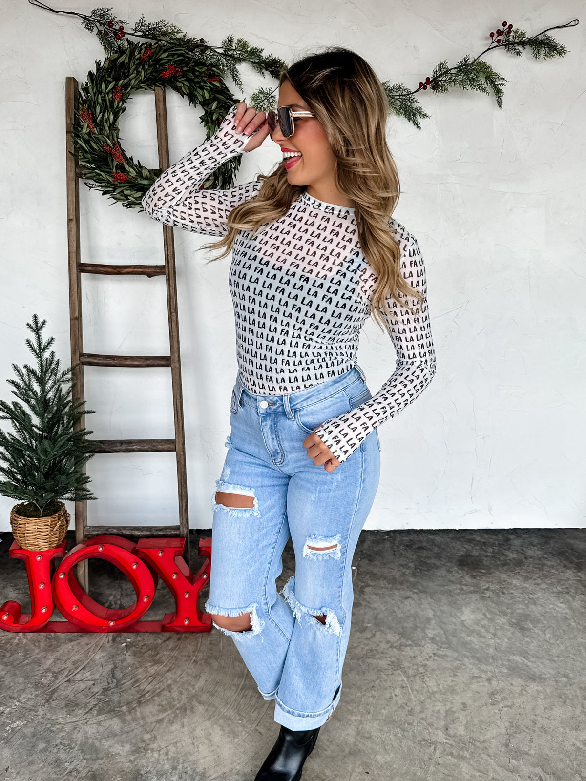 CHRISTMAS DRESS IT UP MESH TOPS