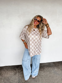 CHECK BABE SIDE SLIT TOP