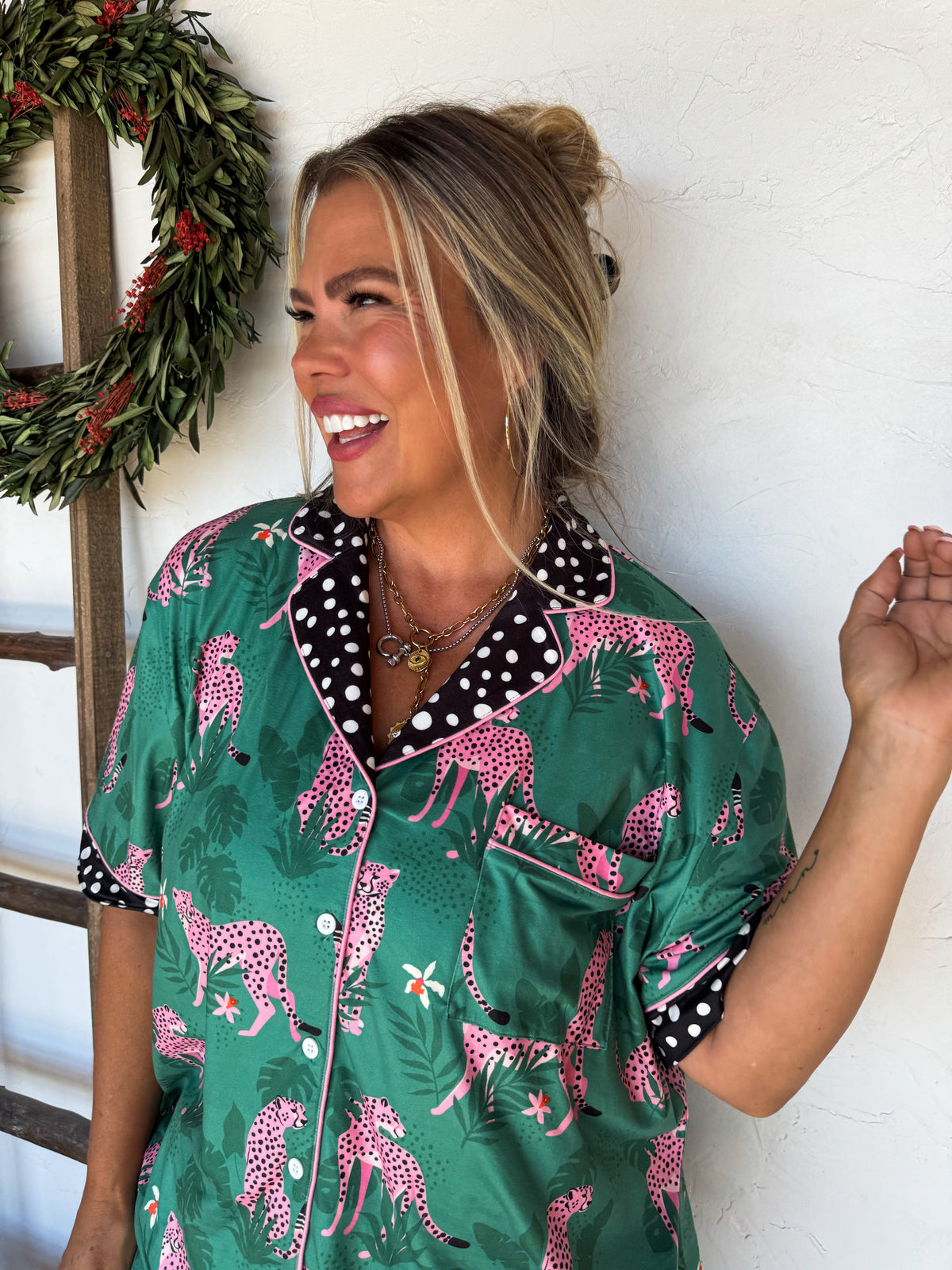 PINK LEOPARD LUXE PJ SET