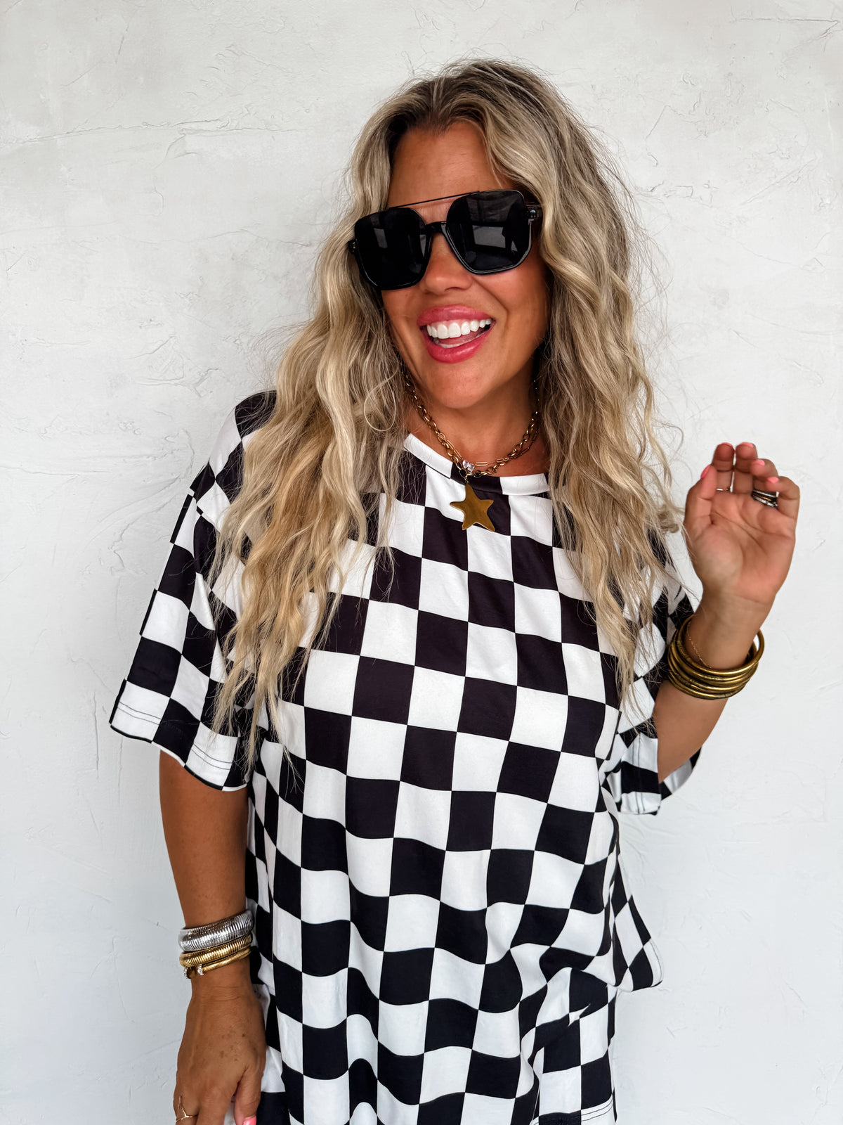 CHECK BABE SIDE SLIT TOP