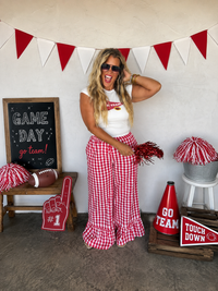 DIXIE GINGHAM RUFFLE PANTS