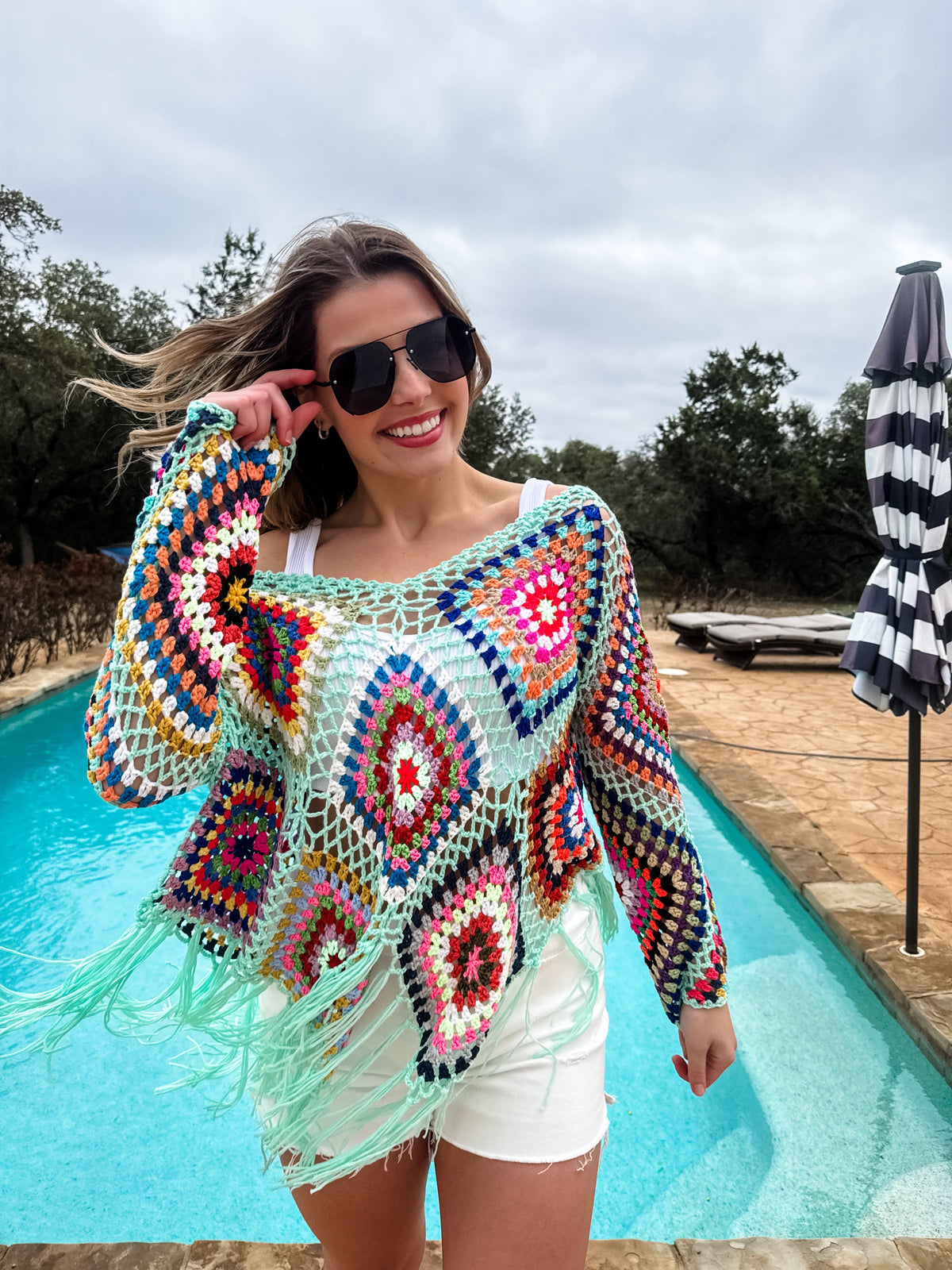 BOHO CROCHET KNIT TOP