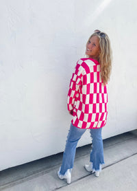 BEVERLY CHECKERED CARDIGAN