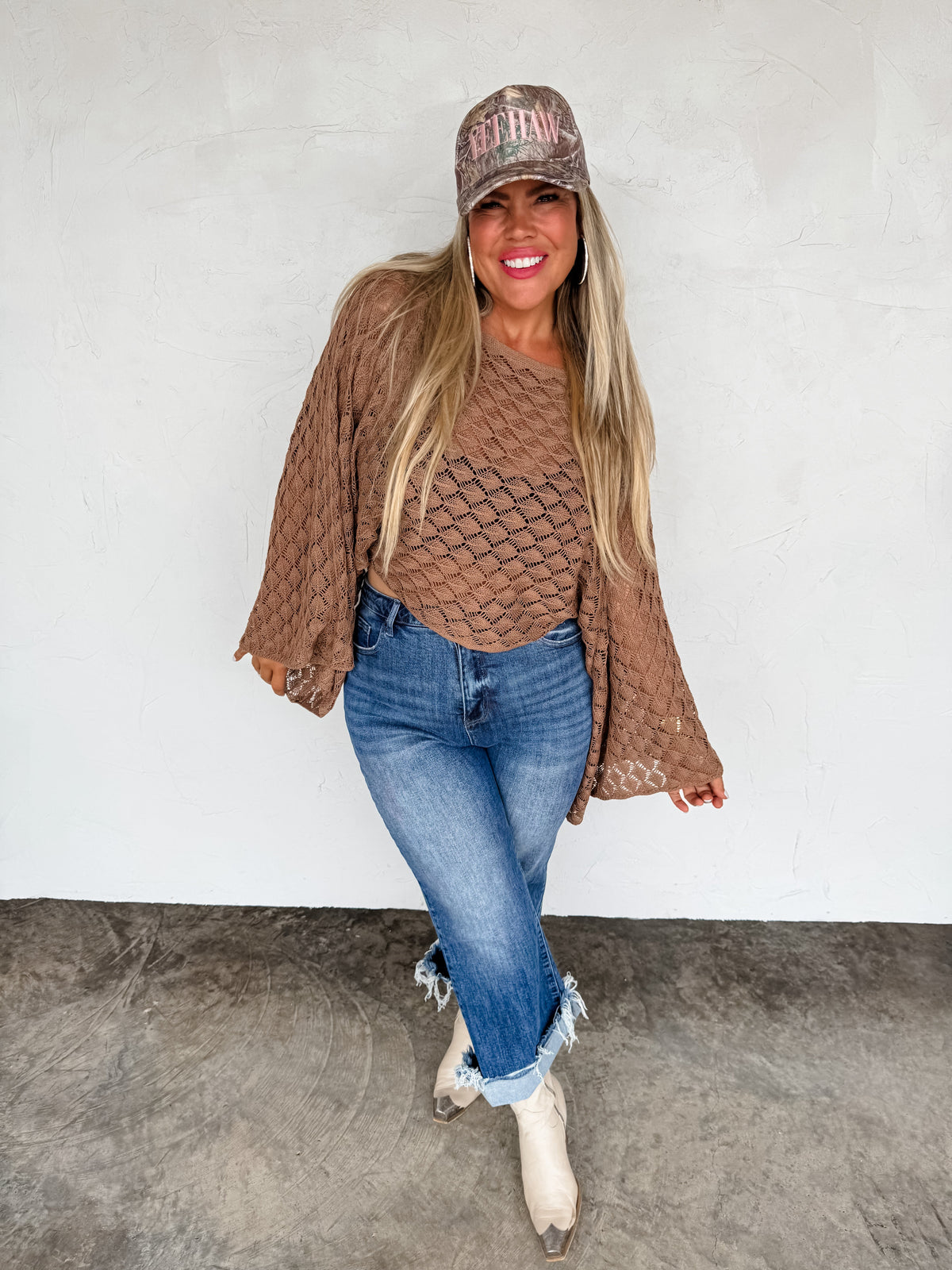 FALL COLORS FREE SPIRIT BELL SLEEVE TOP