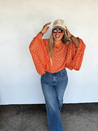 FALL COLORS FREE SPIRIT BELL SLEEVE TOP