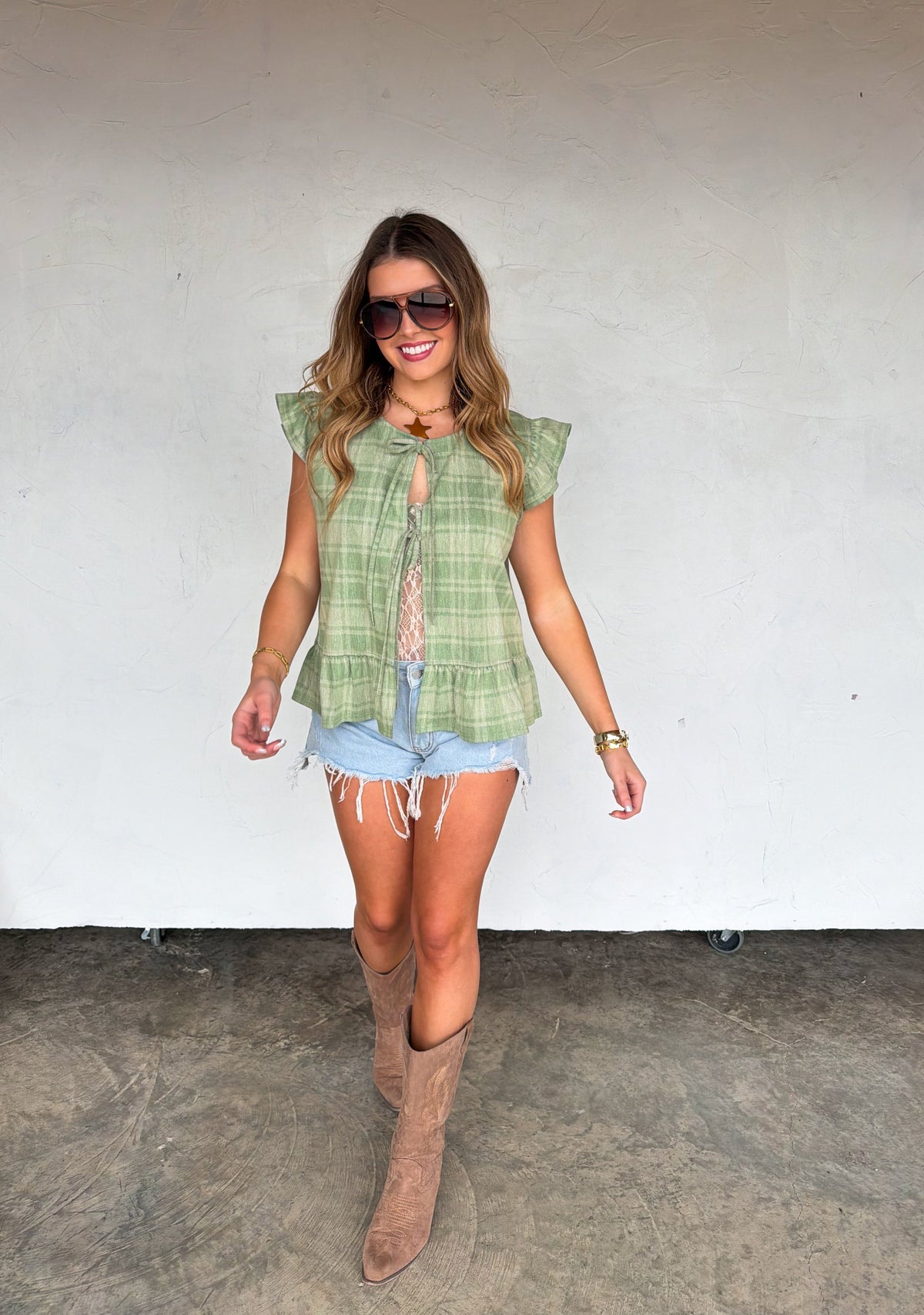 MOLLY TIE FRONT DENIM VEST