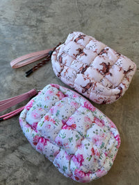 FLORAL & COWBOY MINI PUFF CLUTCH BAG