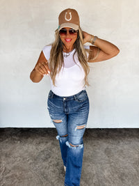 NEW COLORS- ASHLAND STRAIGHT LEG DISTRESSED JEANS