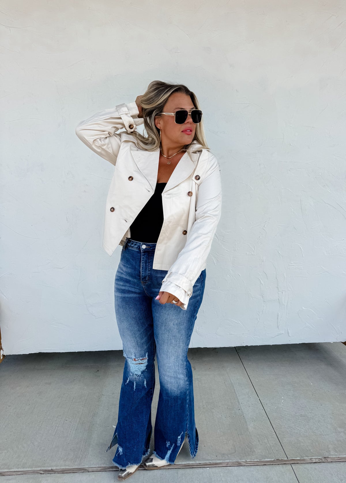 ROSSI CROP TRENCH COAT