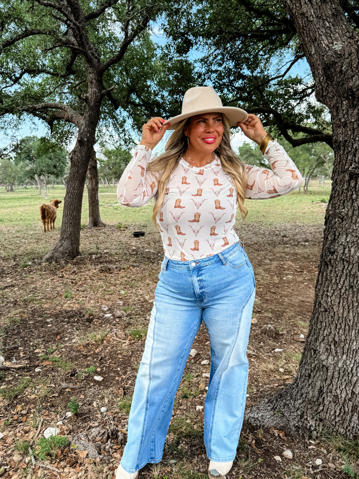 BOOTS & BLOOMS COLLECTION MESH TOPS