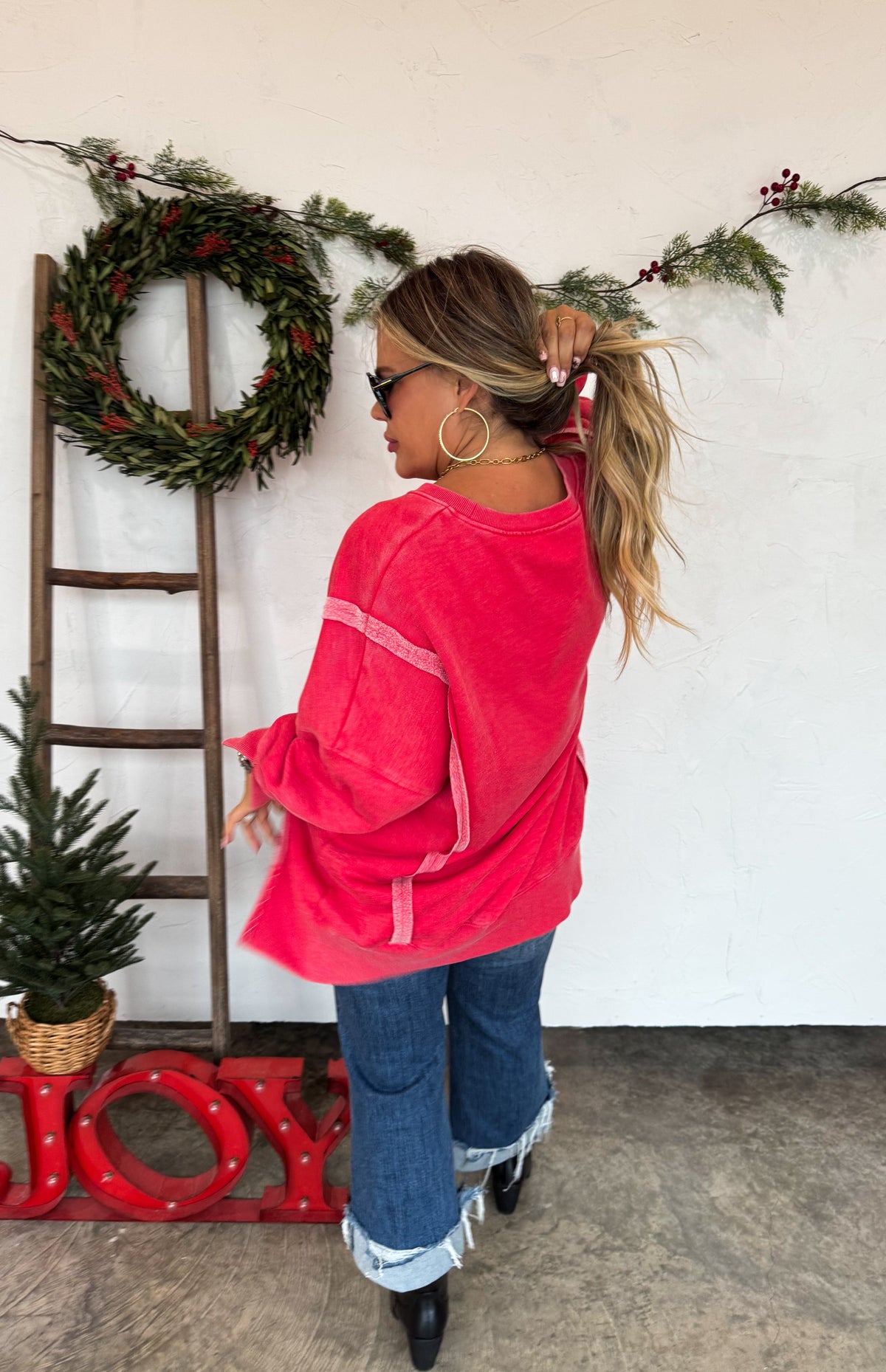 MERRY & HO HO HO CLASSIC CREW PULLOVER