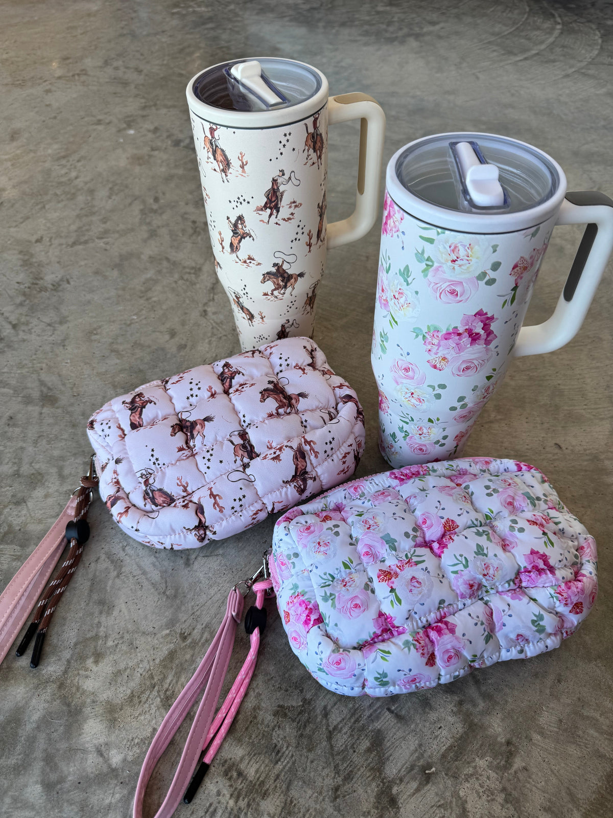 FLORAL & WESTERN STAINLESS STEEL TUMBLER