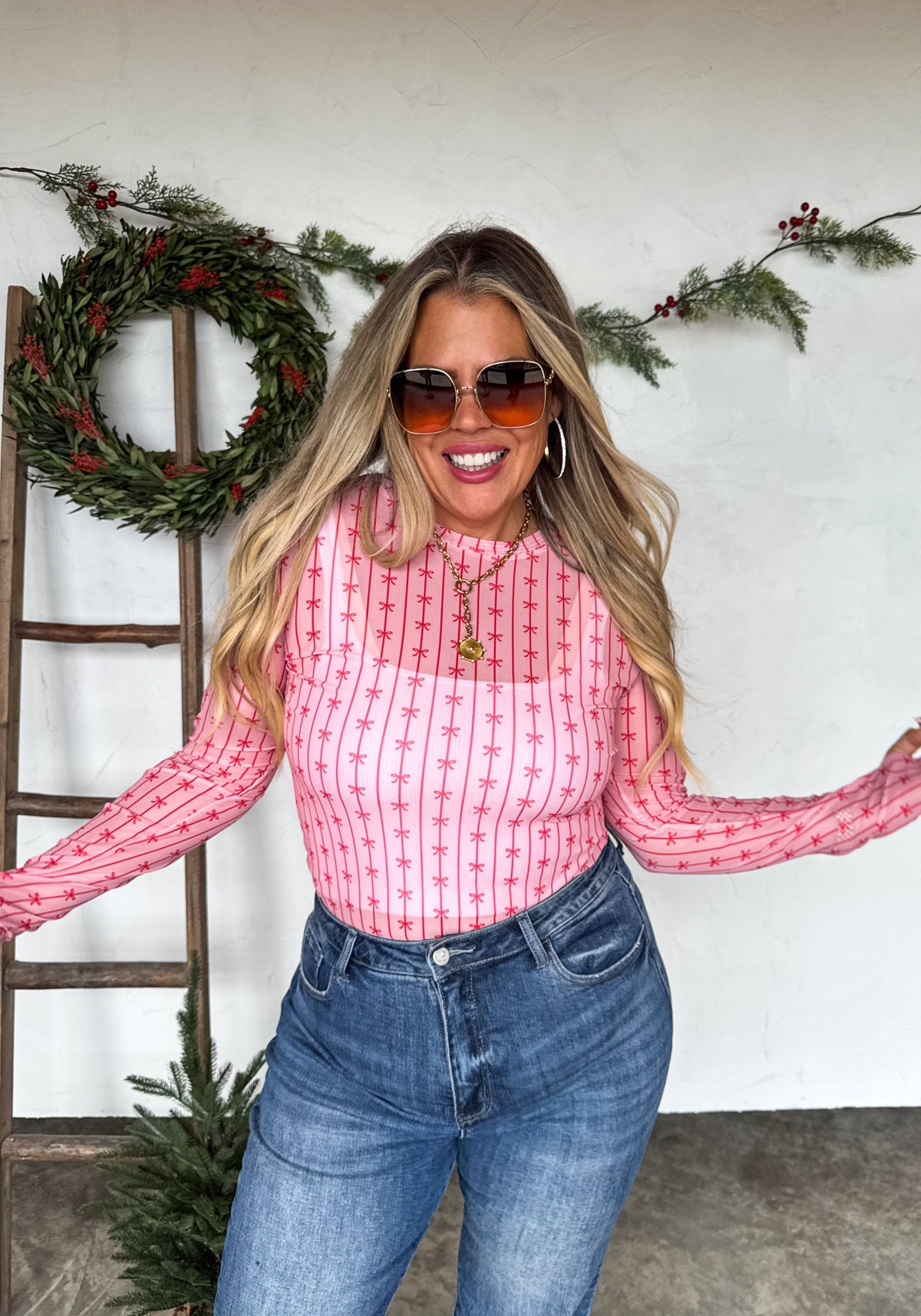 CHRISTMAS DRESS IT UP MESH TOPS