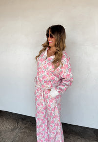 FLORAL & CHEETAH EASY DOES IT PULLOVER