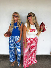 DIXIE GINGHAM RUFFLE PANTS