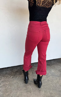 BURGUNDY URBAN NON DISTRSSED CROP JEAN