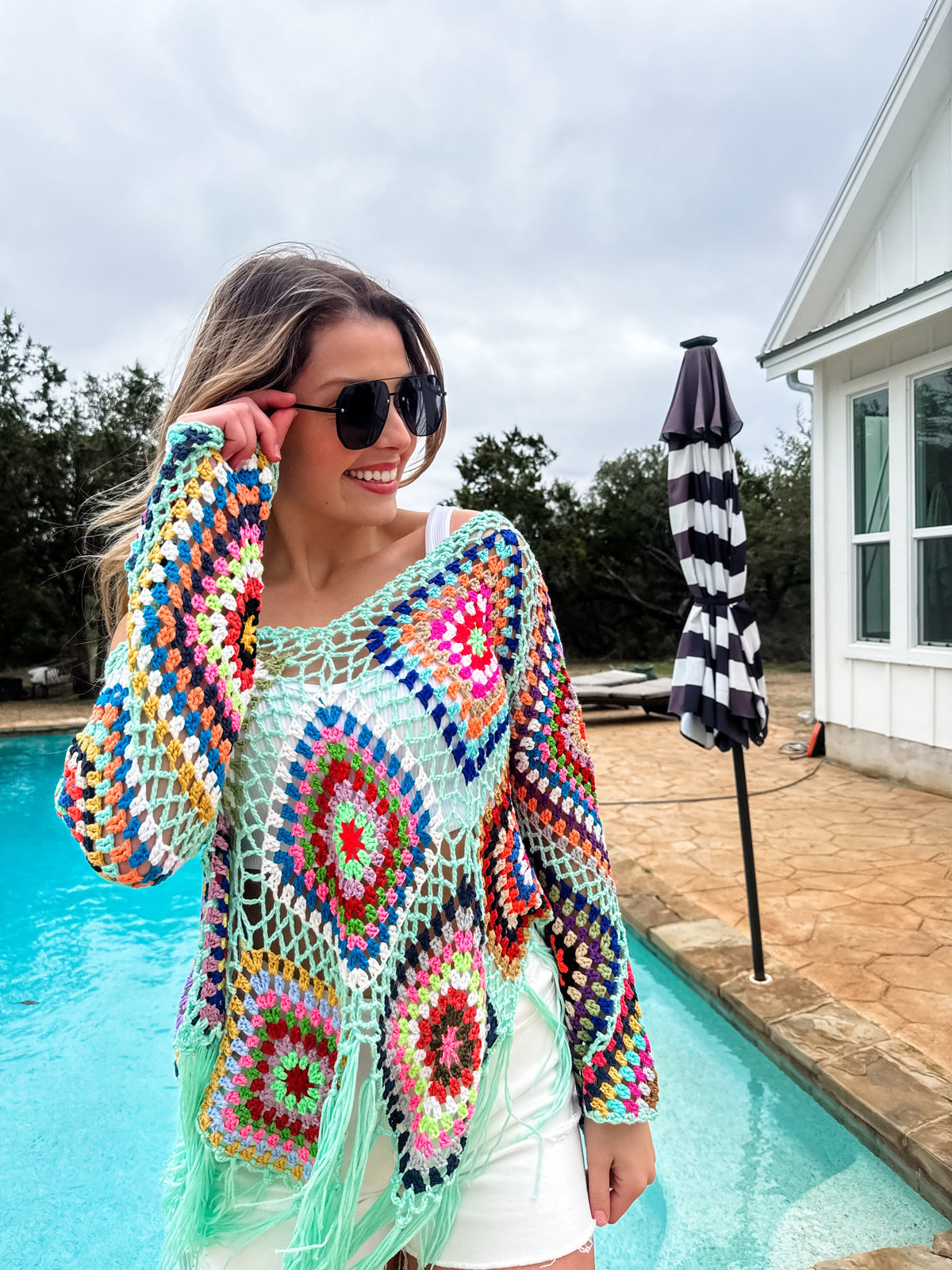 BOHO CROCHET KNIT TOP