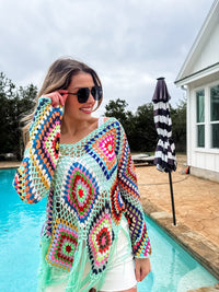 BOHO CROCHET KNIT TOP