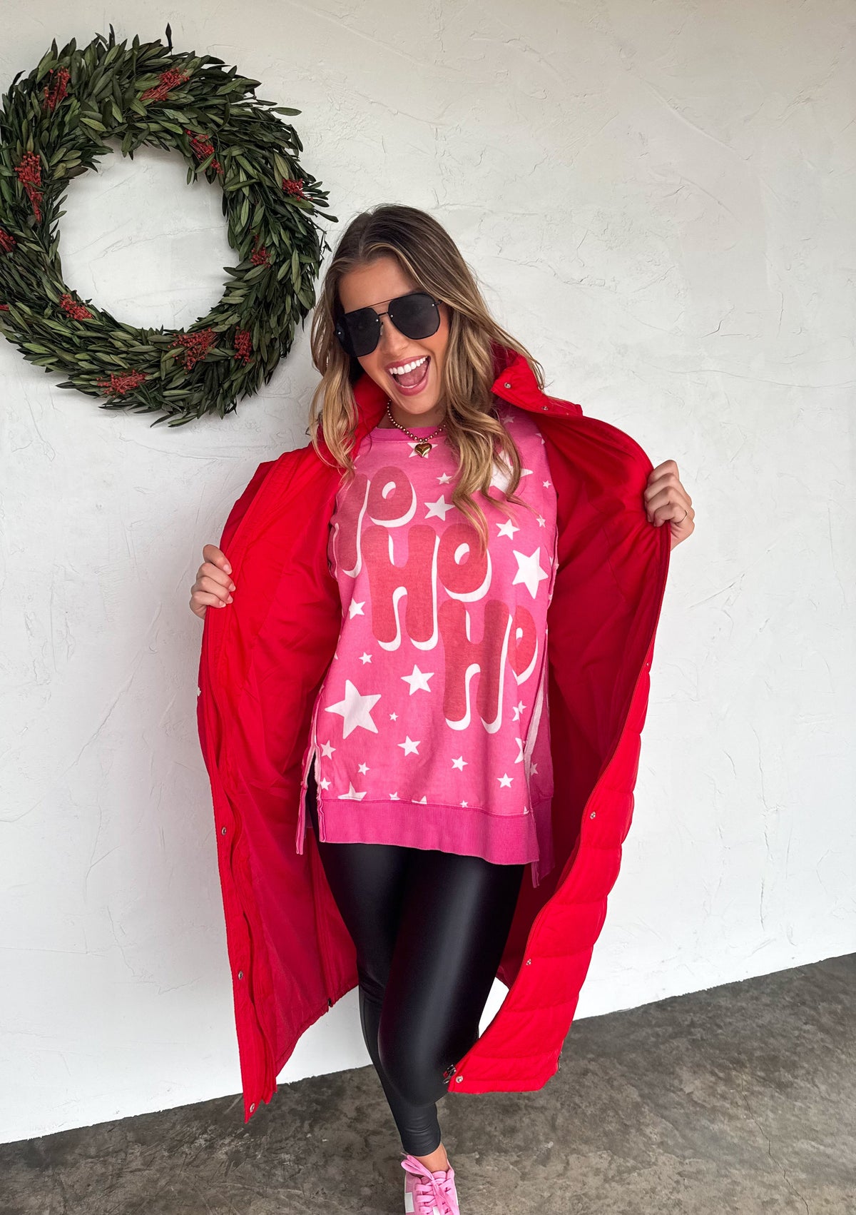 MERRY & HO HO HO CLASSIC CREW PULLOVER