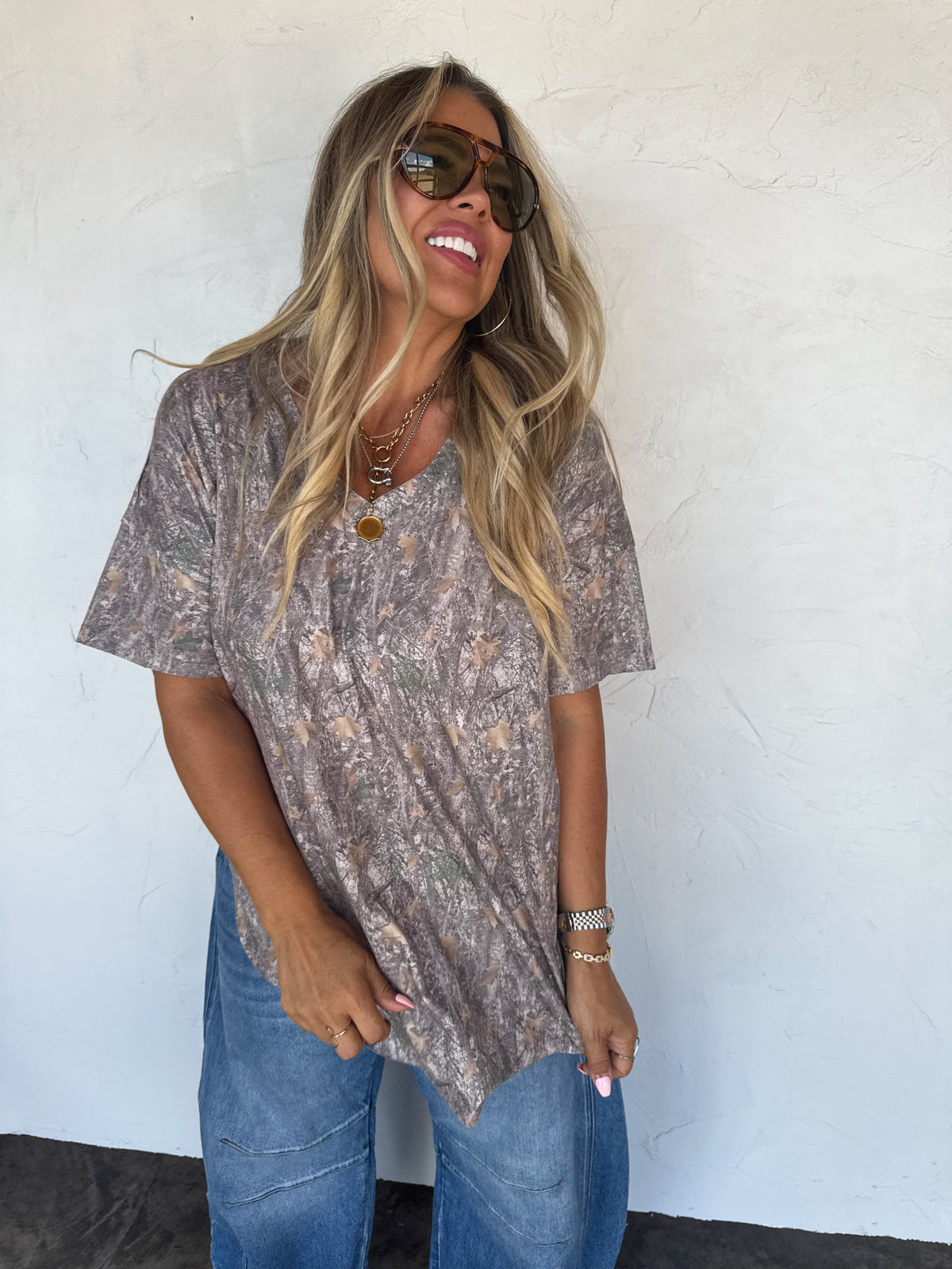 JOEY VNECK WASHED COTTON BOYFRIEND TEE