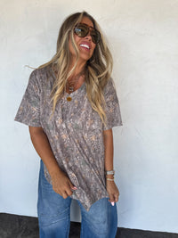 JOEY VNECK WASHED COTTON BOYFRIEND TEE