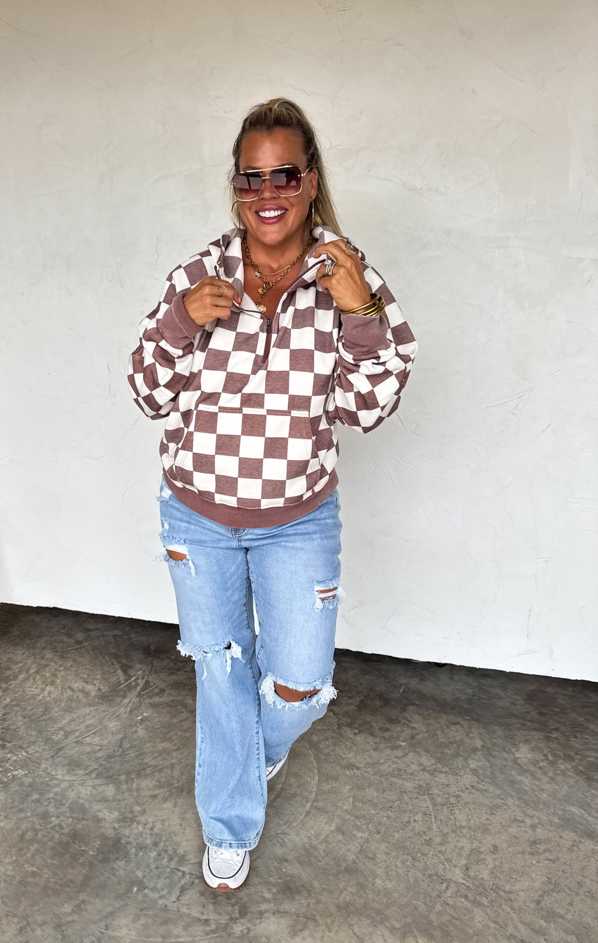 CAMO & CHECKER EASY DOES IT PULLOVER