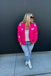 BE MINE SEQUIN HEART CARDIGAN