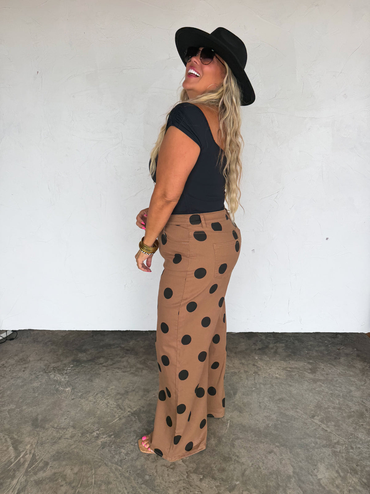 MOCHA DOT DENIM JEANS
