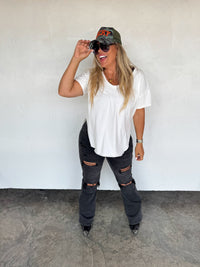 NEW COLORS- ASHLAND STRAIGHT LEG DISTRESSED JEANS