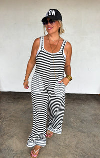 RICKI STRIPE TERRY ROMPER