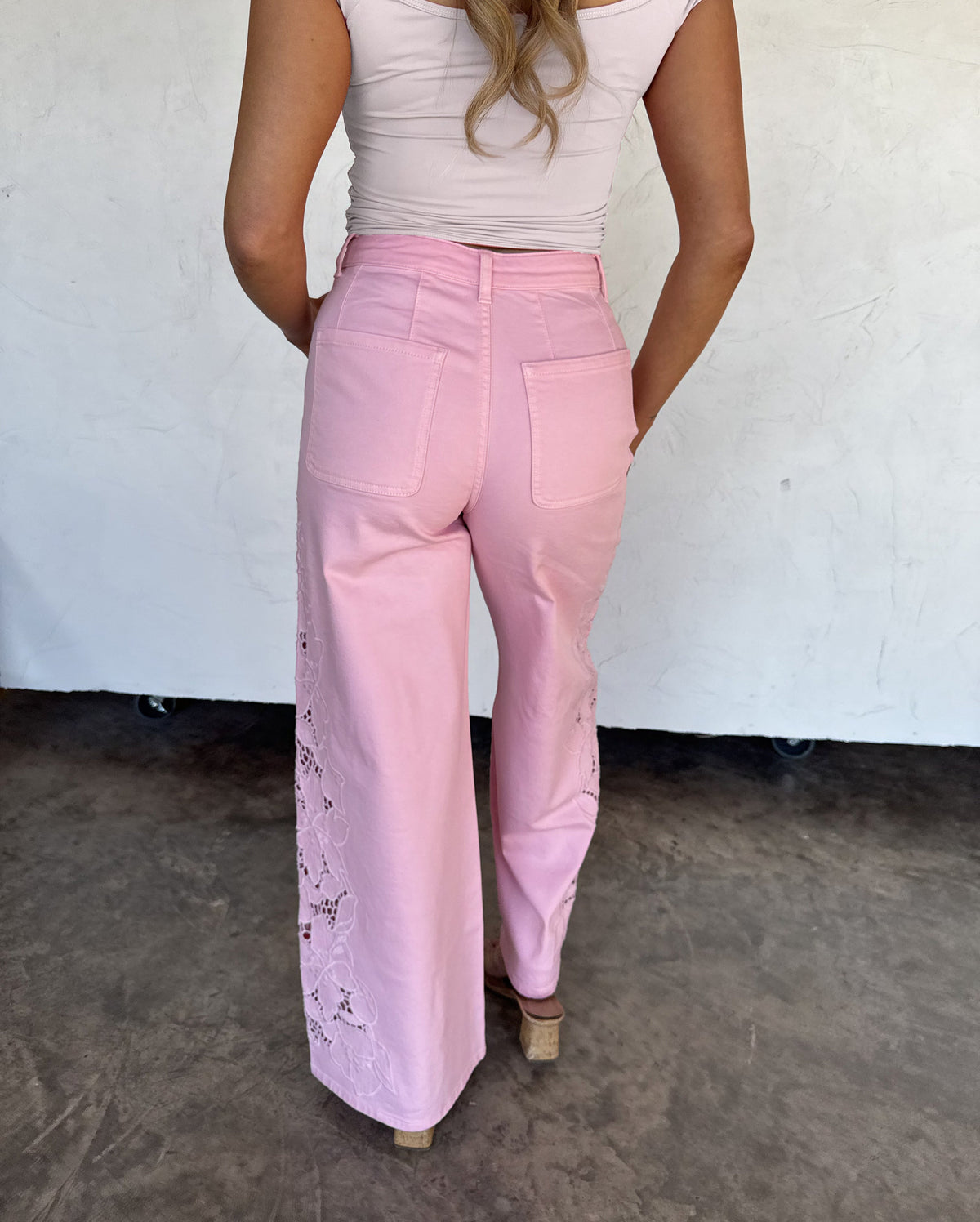 SUMMER FLORAL CHARM WIDE LEG JEAN
