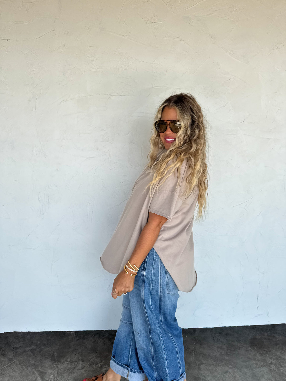 JOEY VNECK WASHED COTTON BOYFRIEND TEE