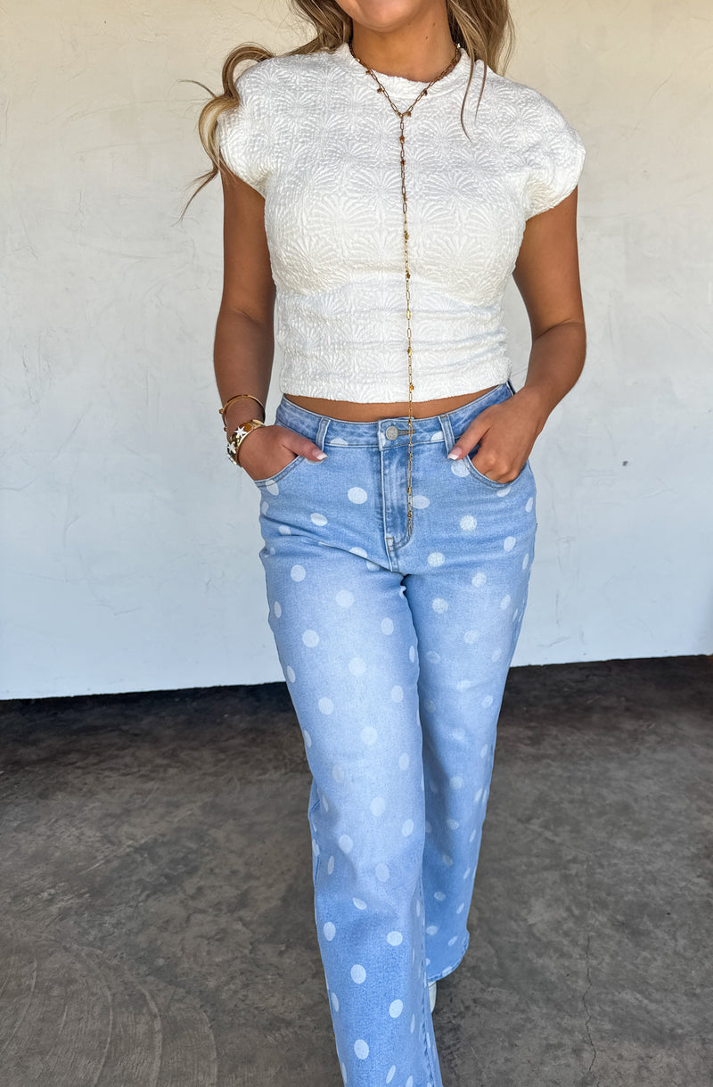 PREORDER- SPOT ON POLKA DOT JEANS